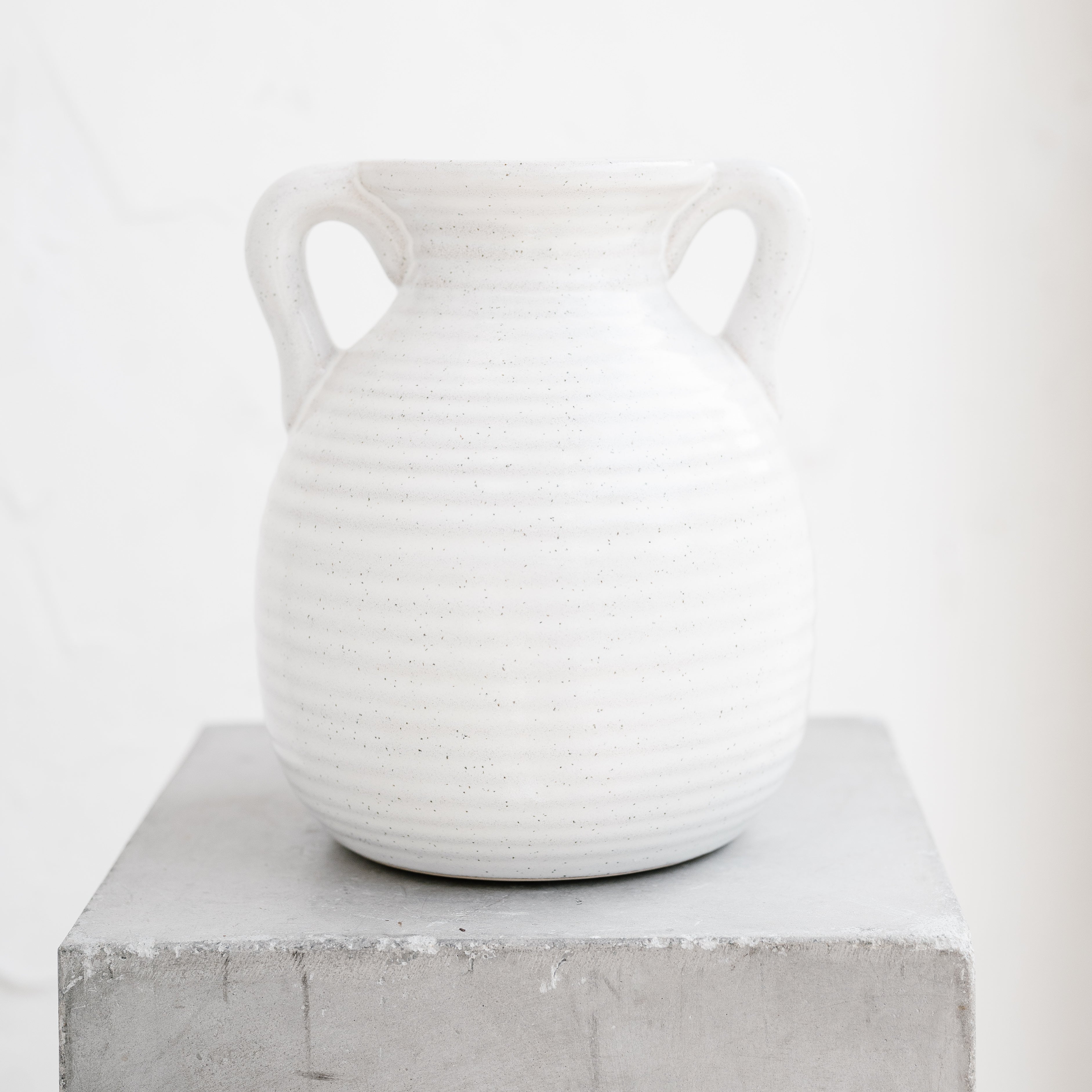 White Grecian Ceramic Pot