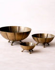 Brass Scalloped Footed Bowls