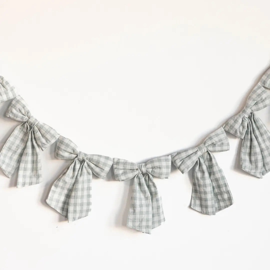 Gingham Fabric Bow Garland