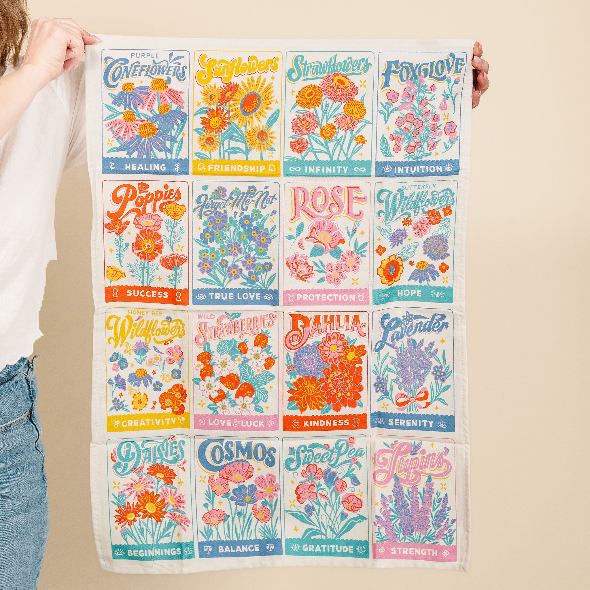 Vintage Seed Packets Tea Towel