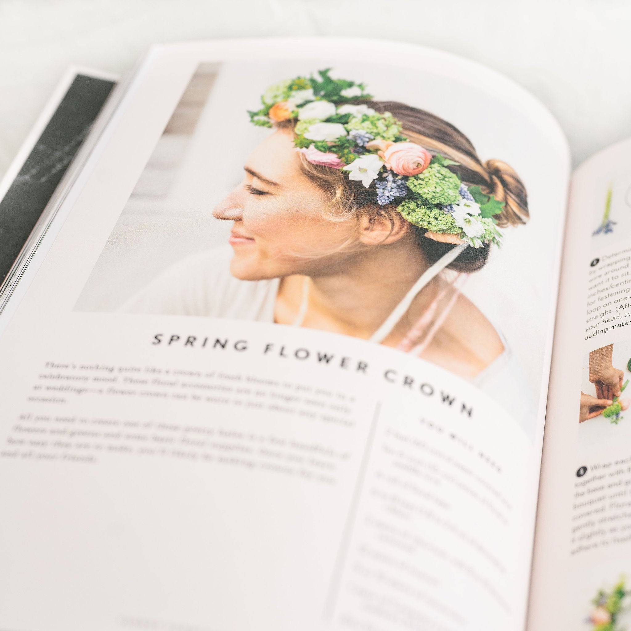 Photo of a page from the book of a woman wearing a flower crown