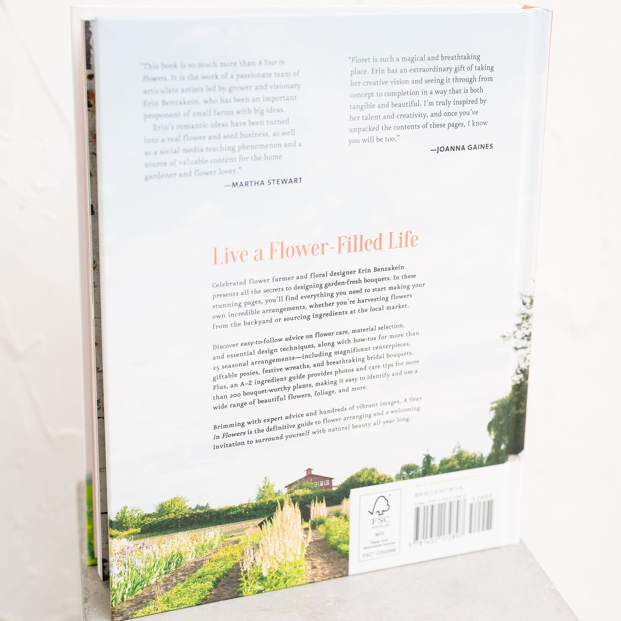 back cover of A Year in Flowers