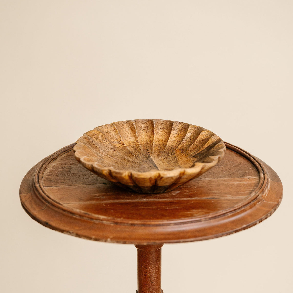 Scalloped Wooden Dish