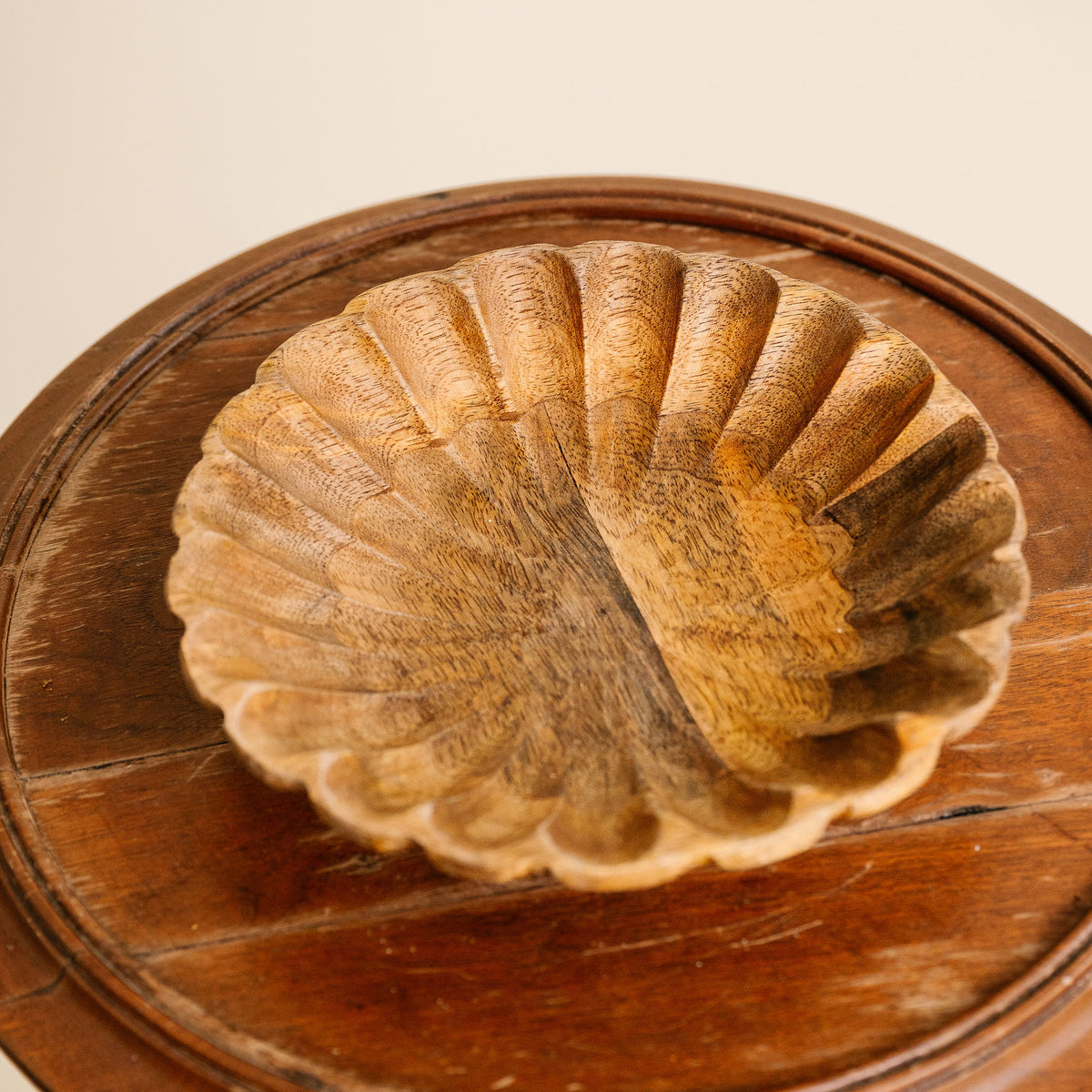 Scalloped Wooden Dish