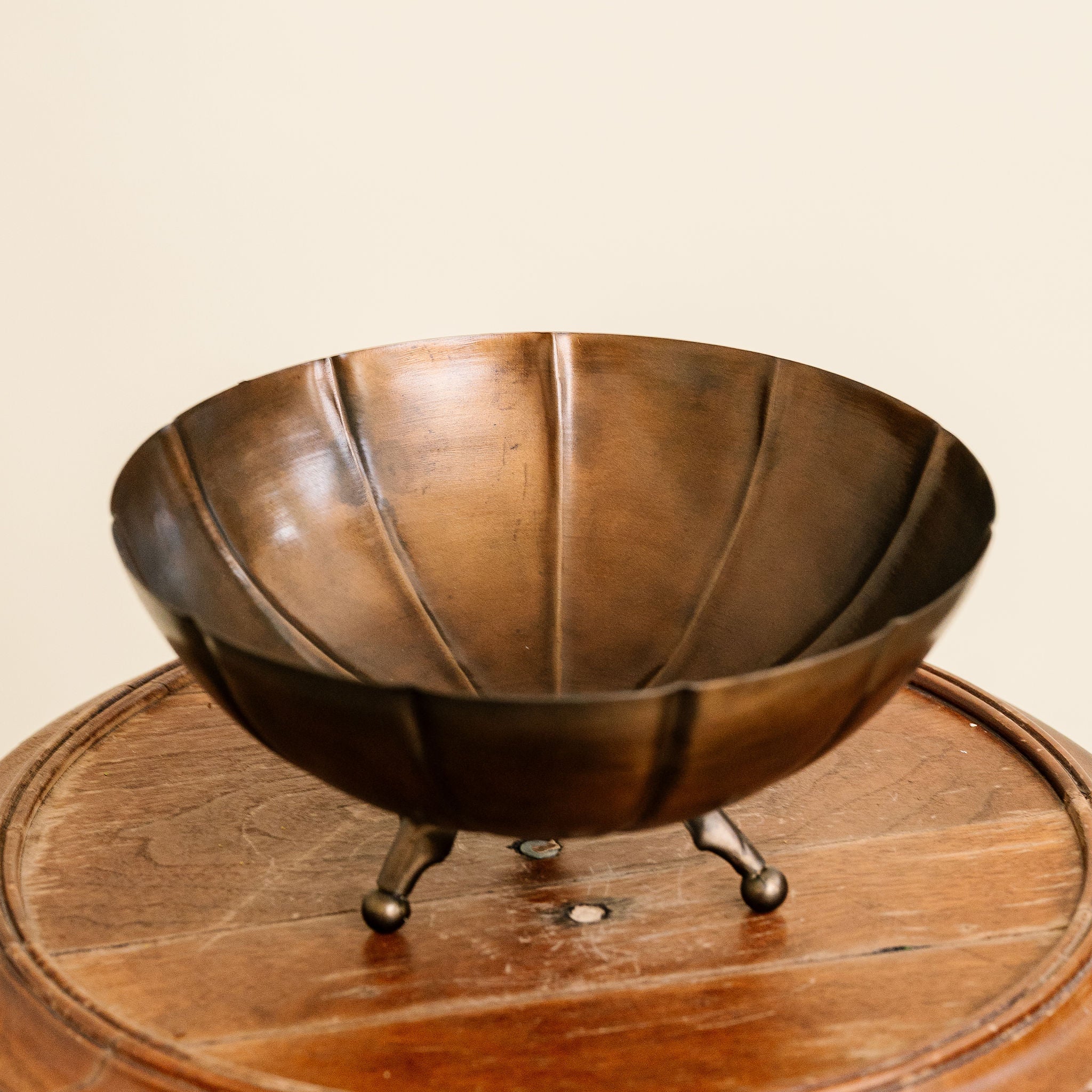Brass Scalloped Footed Bowls