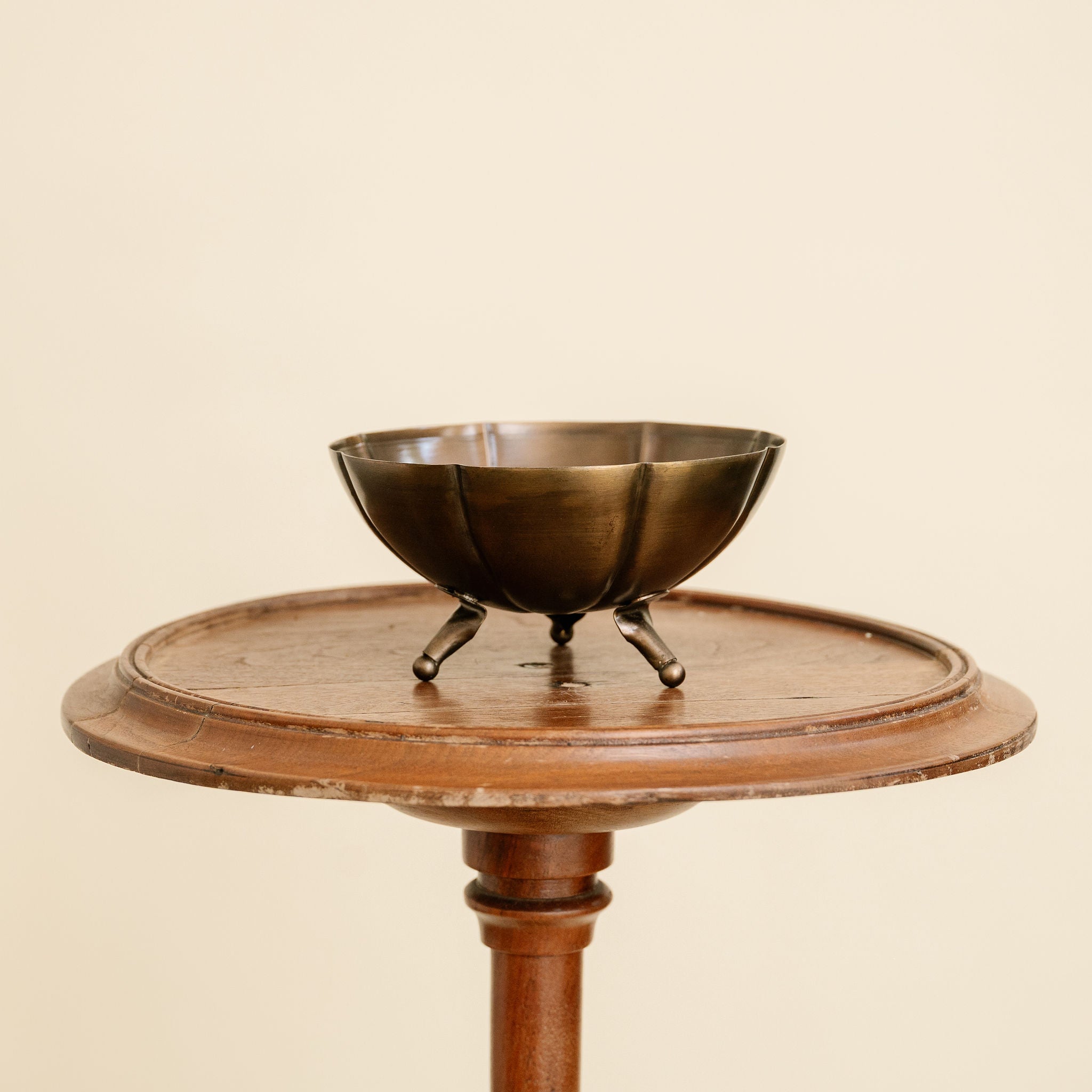 Brass Scalloped Footed Bowls