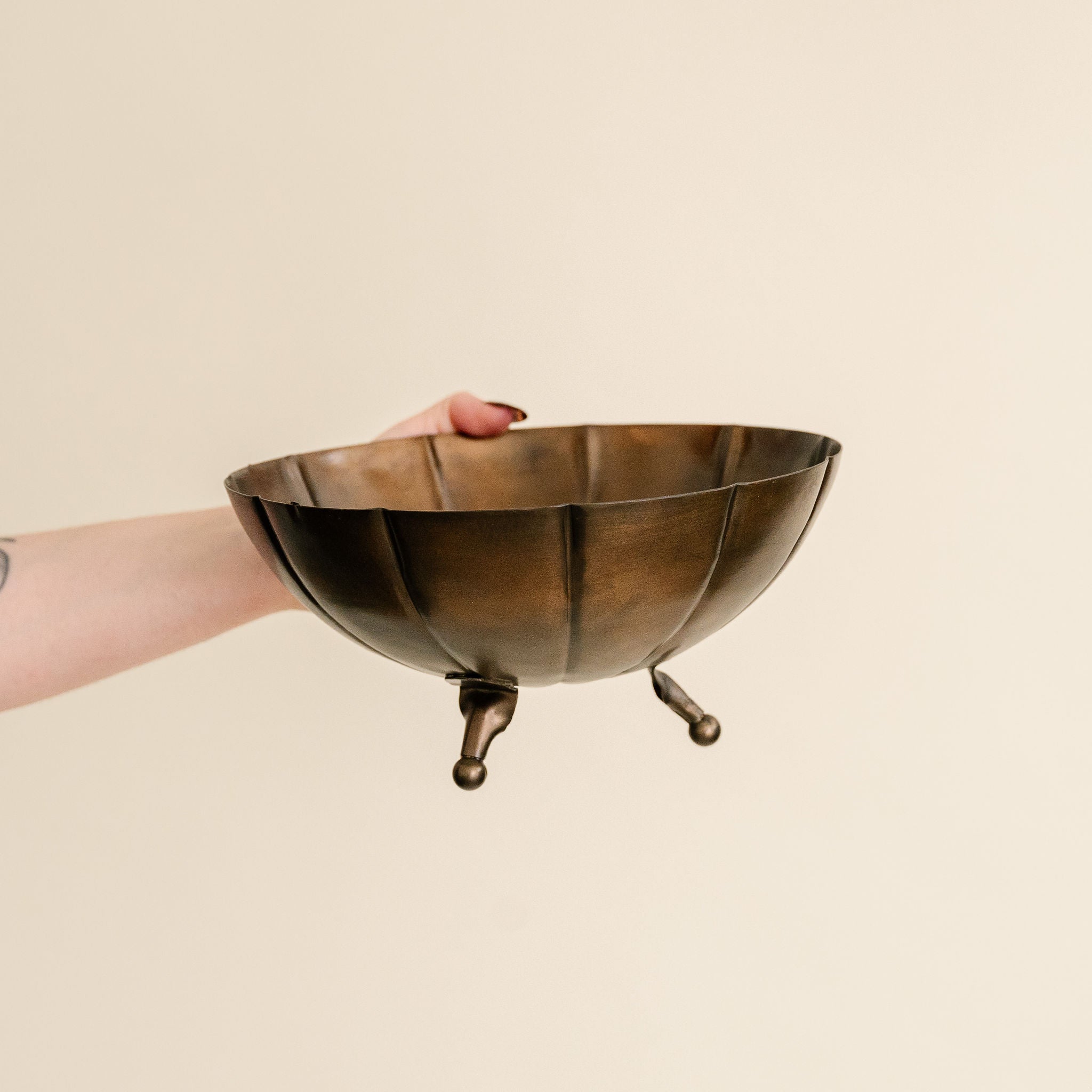Brass Scalloped Footed Bowls