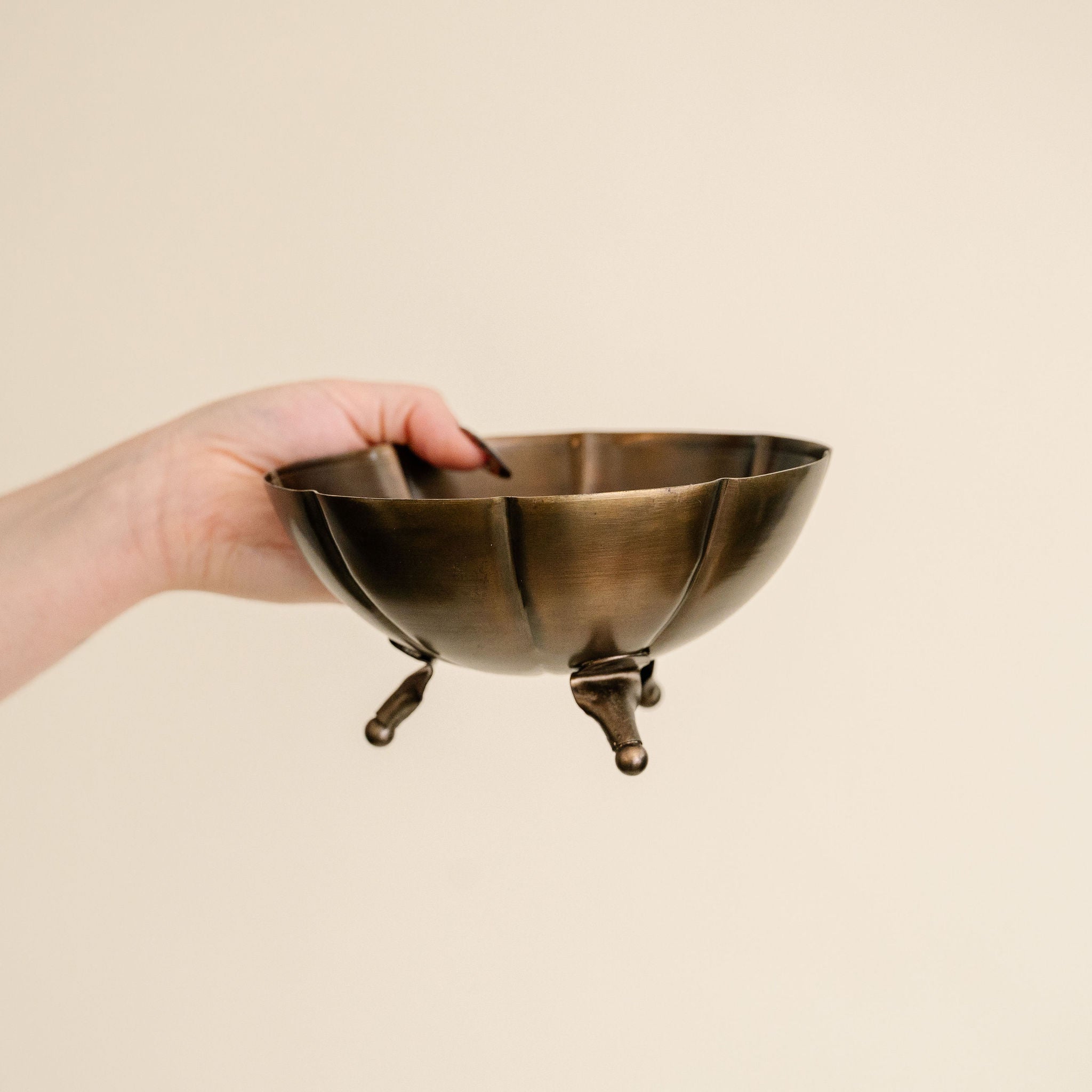 Brass Scalloped Footed Bowls