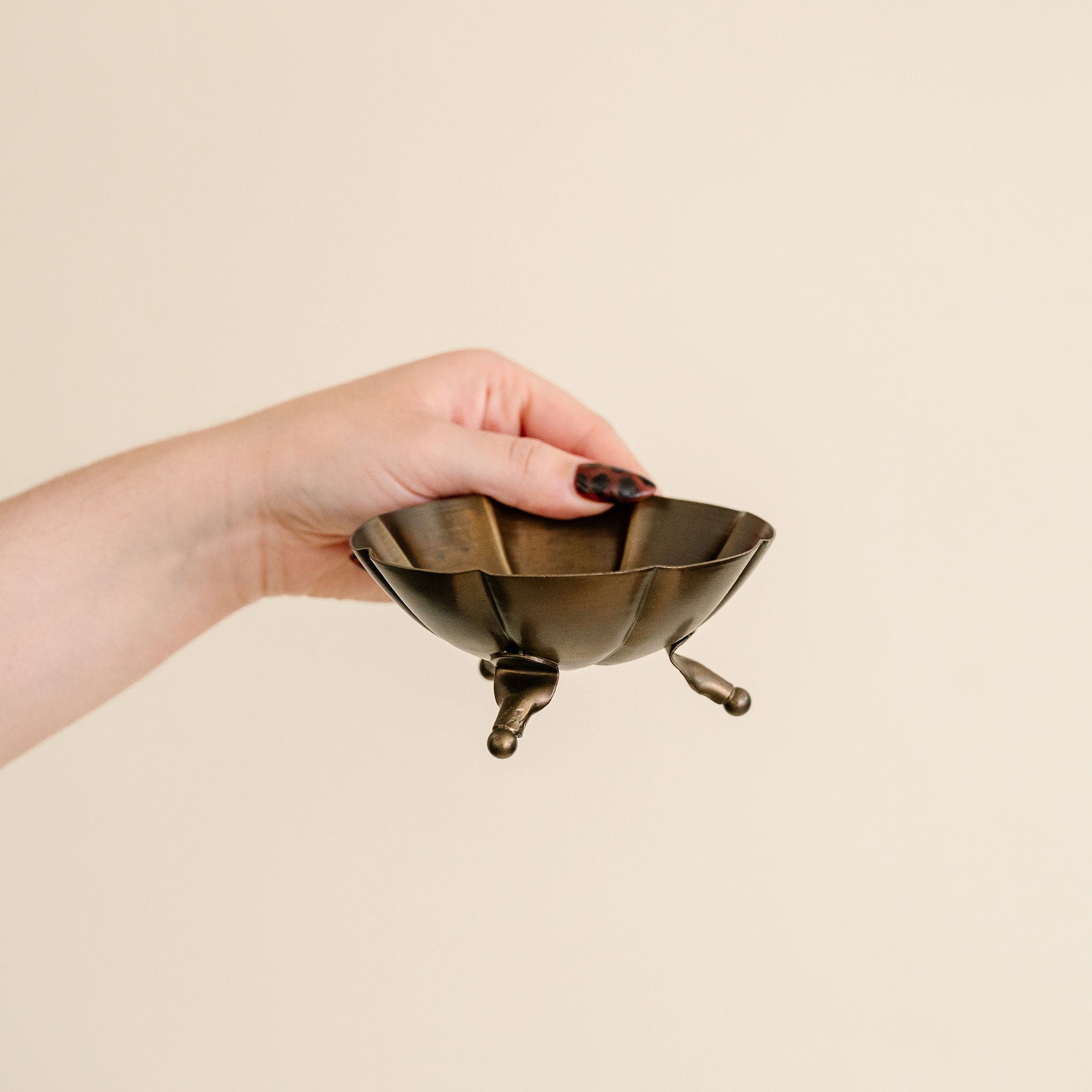 Brass Scalloped Footed Bowls