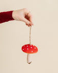 Velvet Red Mushroom Ornament