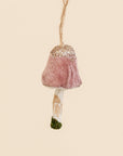 Velvet Pink Mushroom Ornament