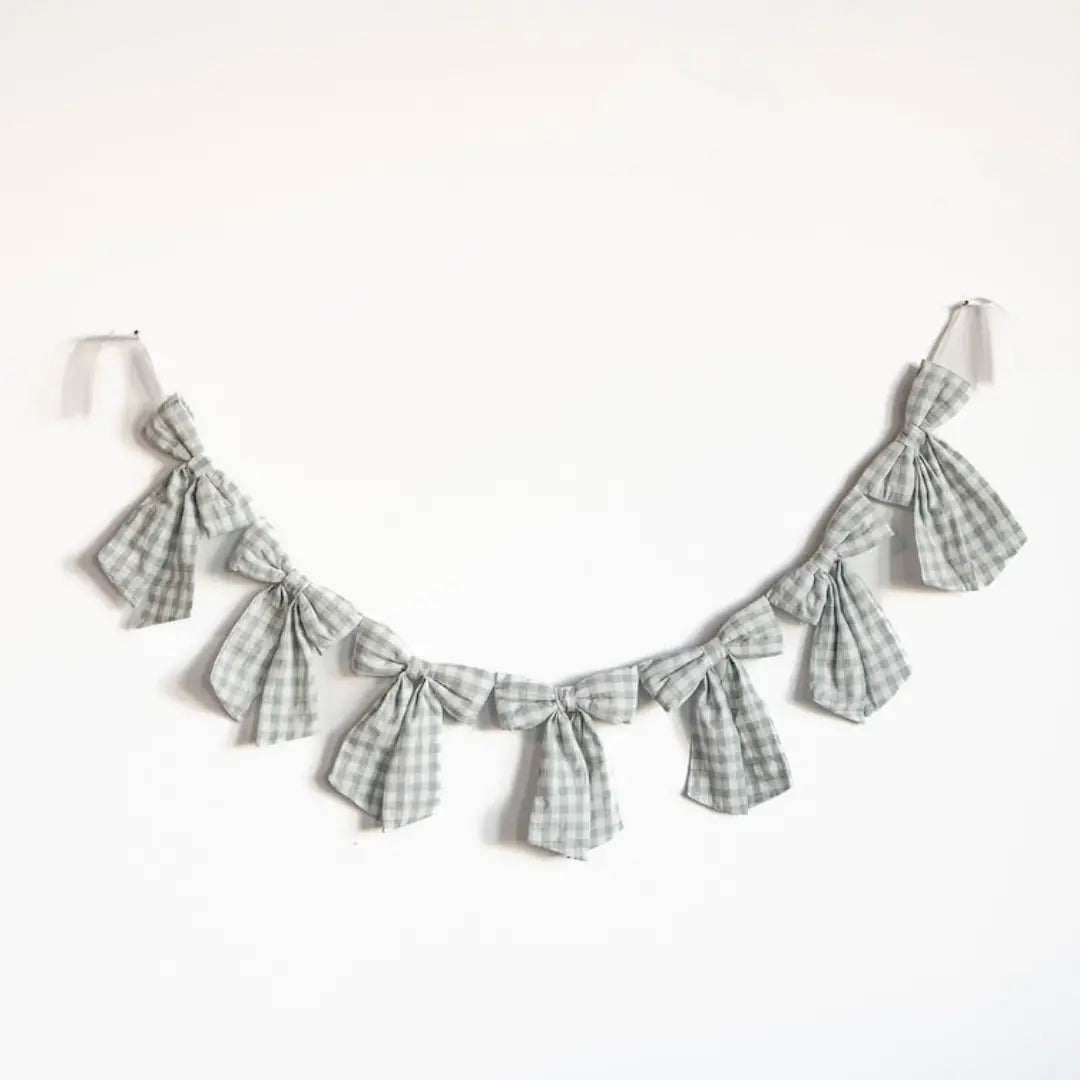 Gingham Fabric Bow Garland